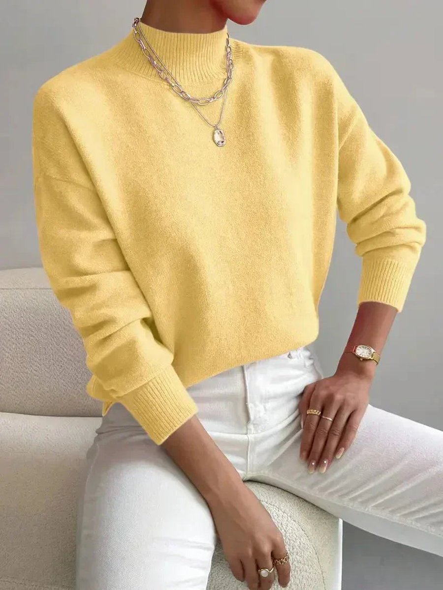 Willa - Women's Mock Neck Relaxed-fit Knit Turtleneck Sweater - photo 4
