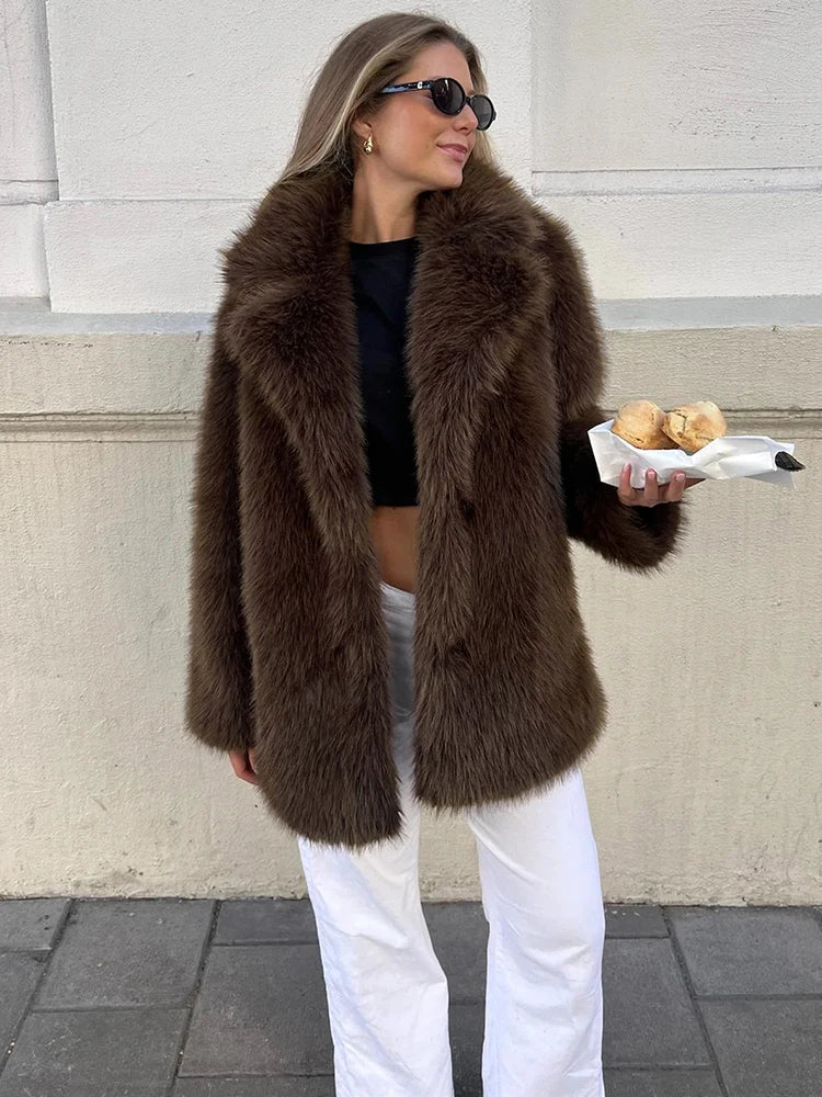 Winnie - Women's Relaxed Coat with a Collar - photo 1