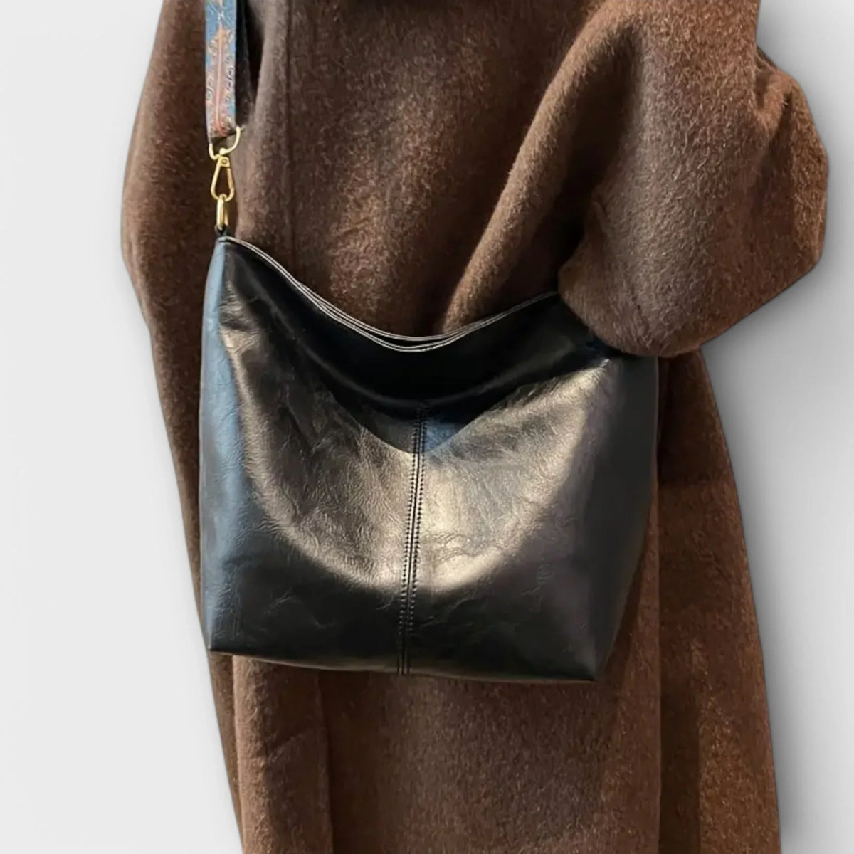 Hesper - Women's Hobo Bag with Woven Strap