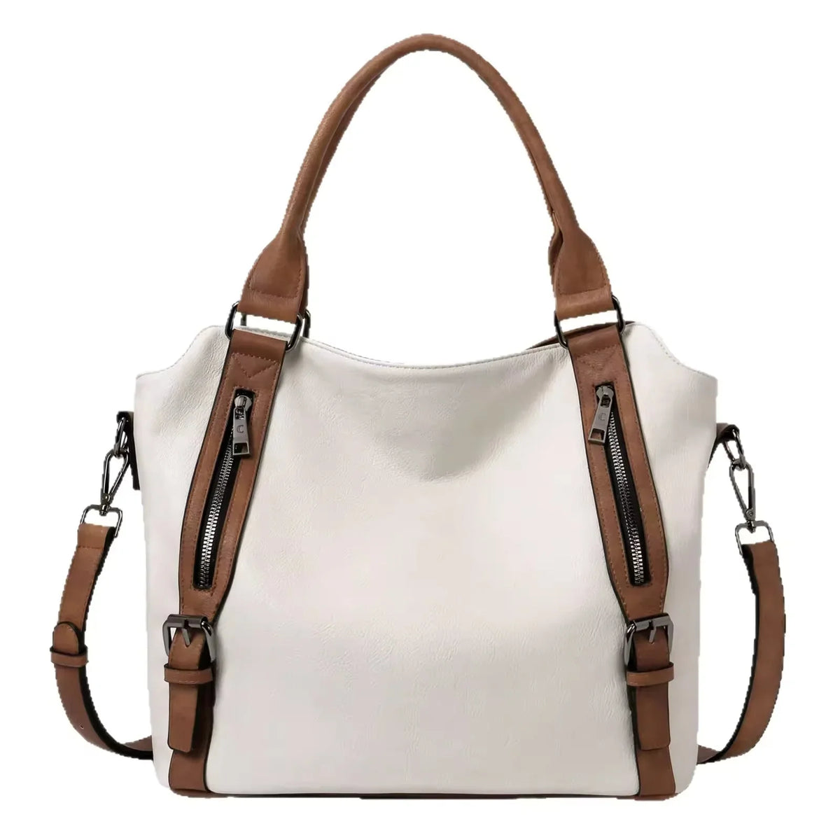 Gwenda - Women's Shoulder Tote with Front Zips