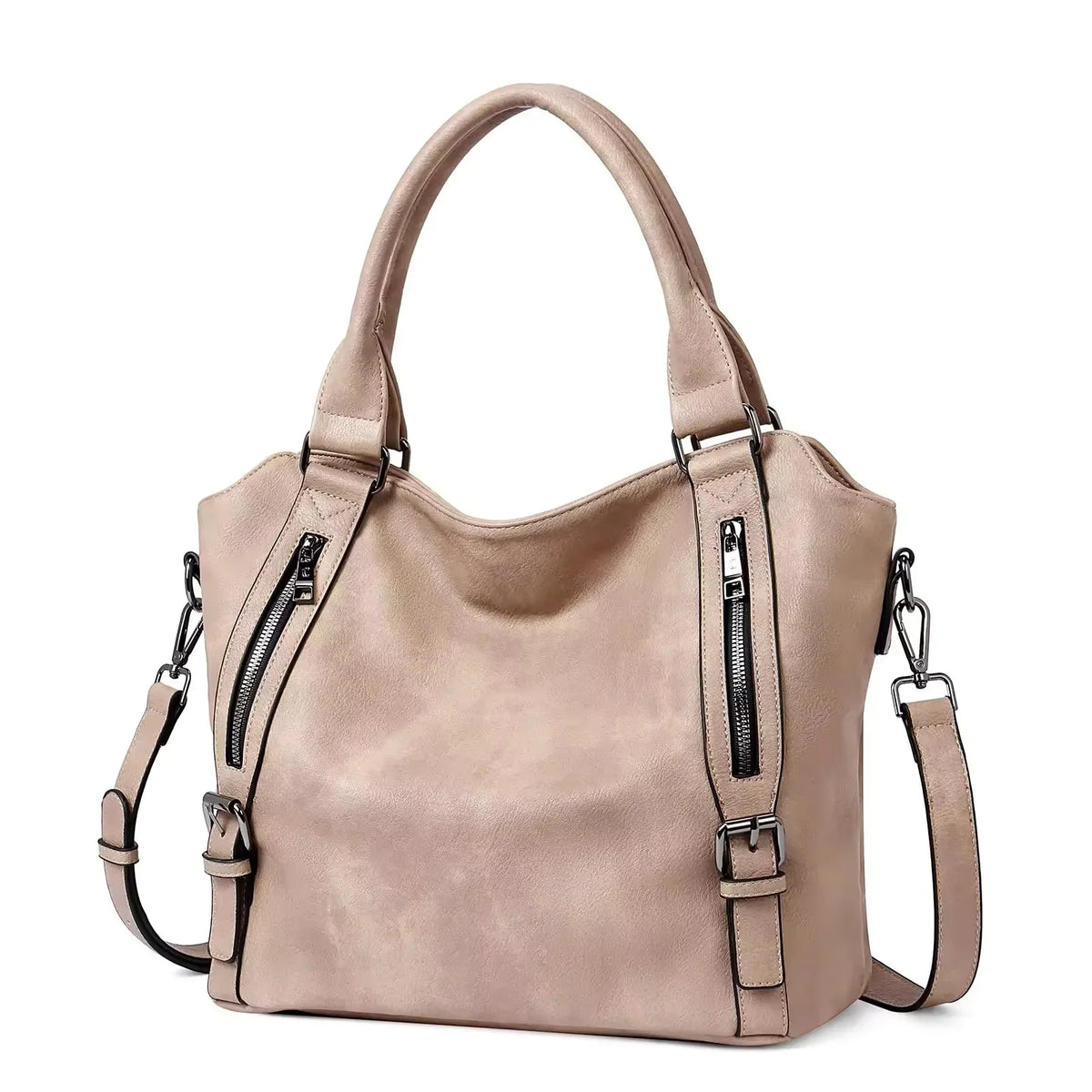 Gwenda - Women's Shoulder Tote with Front Zips