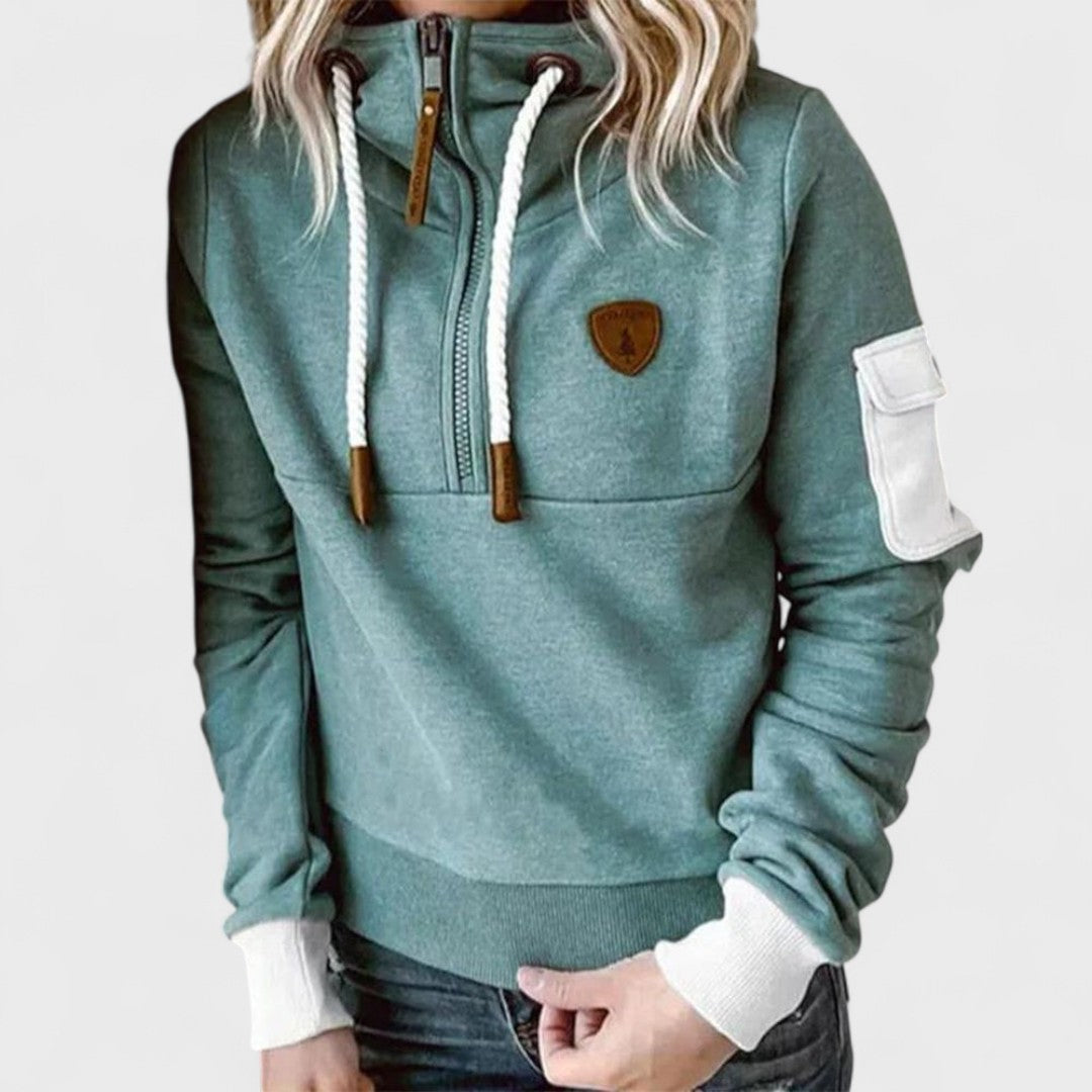 Pearlie - Women's Relaxed Sweatshirt in Casual Half-Zip - photo 1