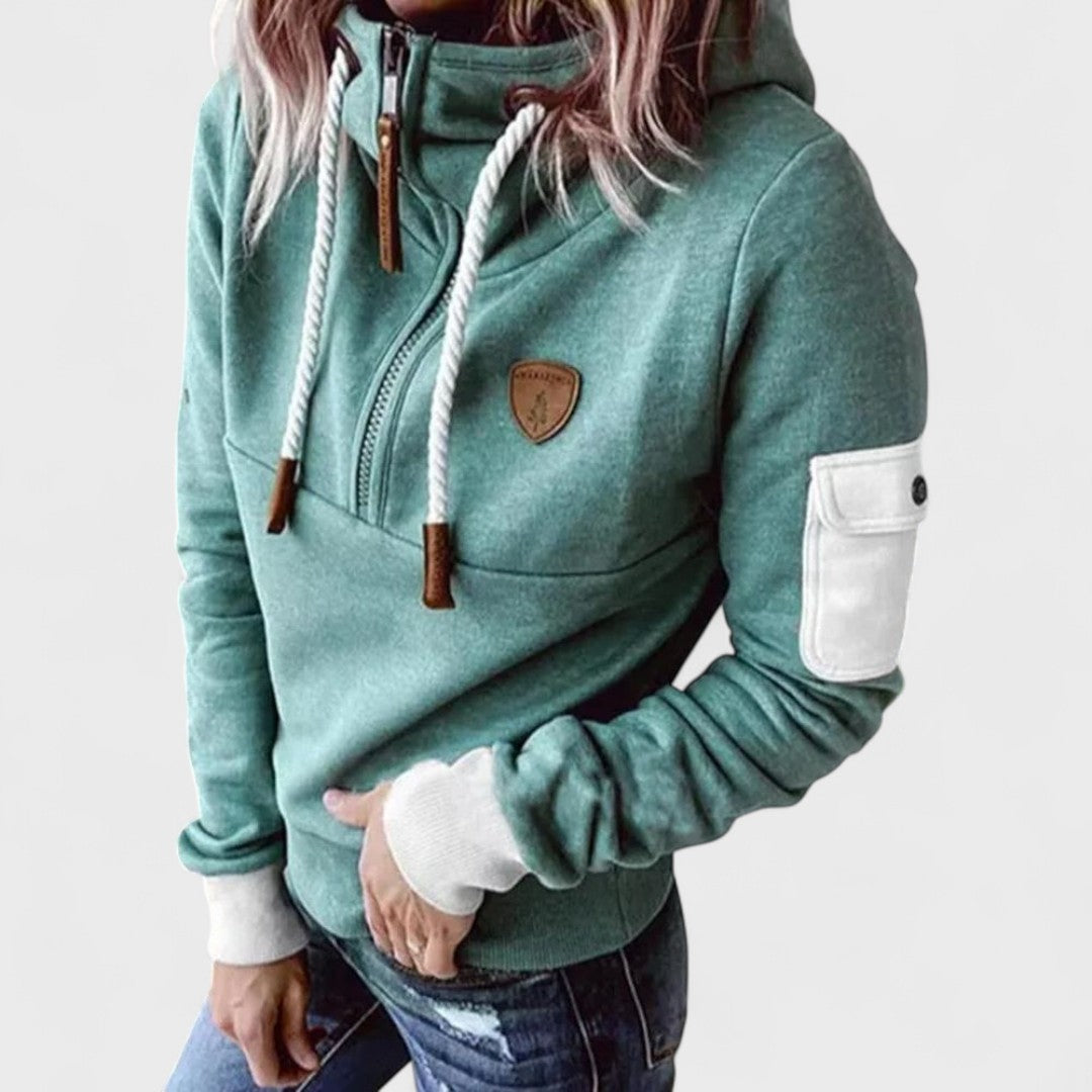Pearlie - Women's Relaxed Sweatshirt in Casual Half-Zip - photo 3