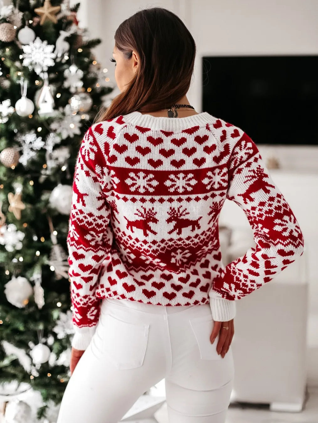 Stacey - Women's Christmas Jumper in Soft Cotton Knit