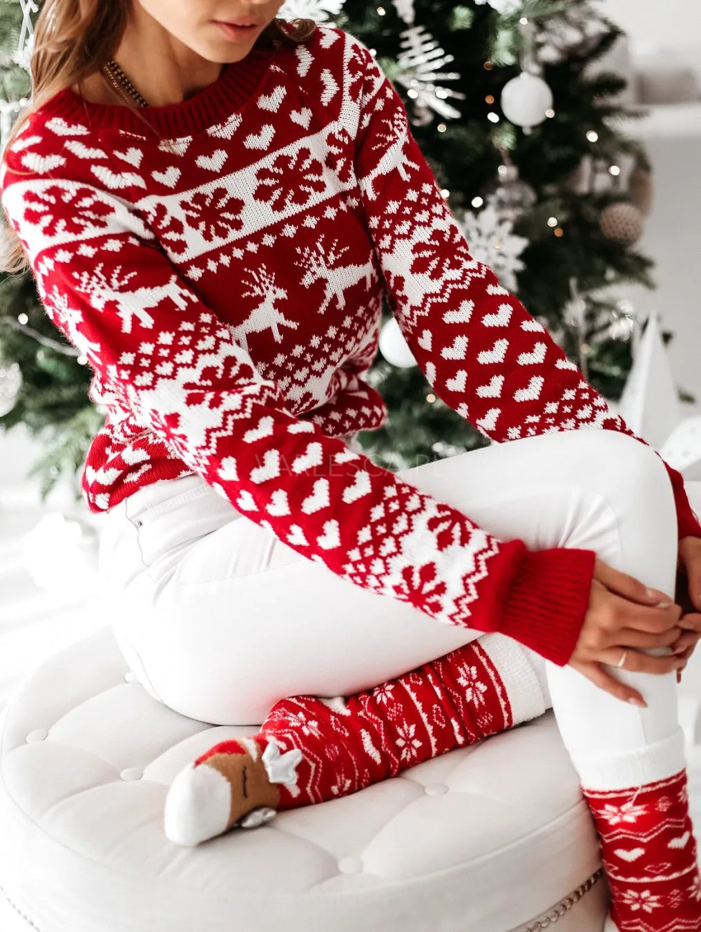 Stacey - Women's Christmas Jumper in Soft Cotton Knit
