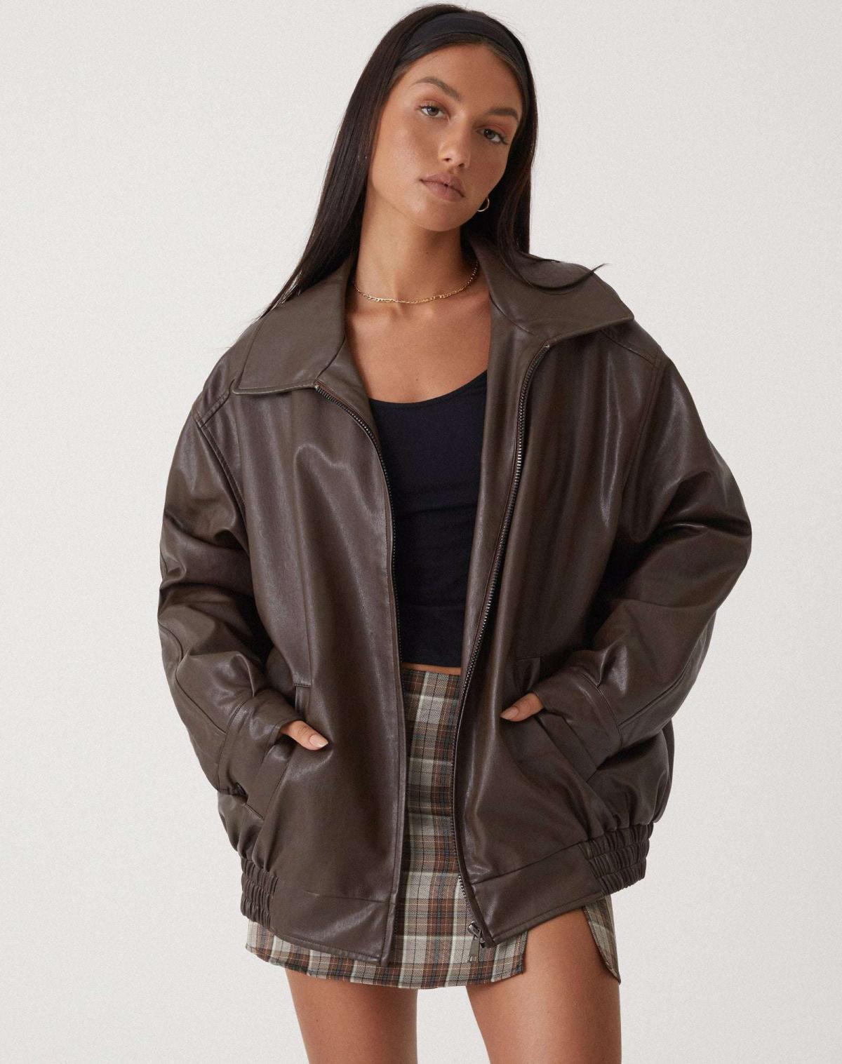 Meadow - Women's Leather Jacket Casual PU Leather