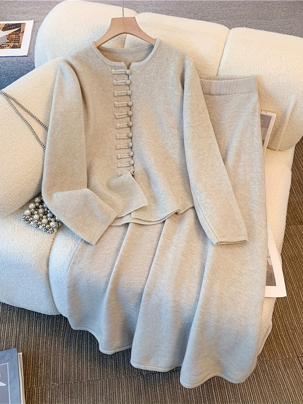 Women's Asymmetric Two-Piece Set with a Clean Seam Finish