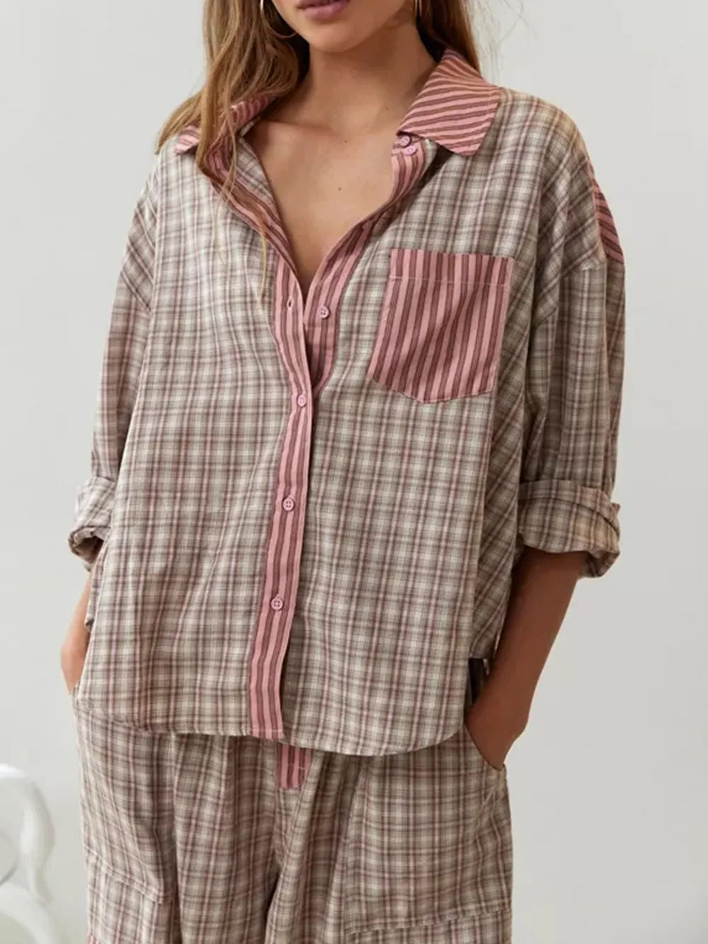 Women's Cotton Pajamas Set, Soft Stretchy Two-Piece Nightwear for Comfort – view 5