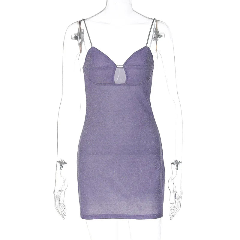Women's Glitter Cut-Out Party Dress for Evenings Out – view 9