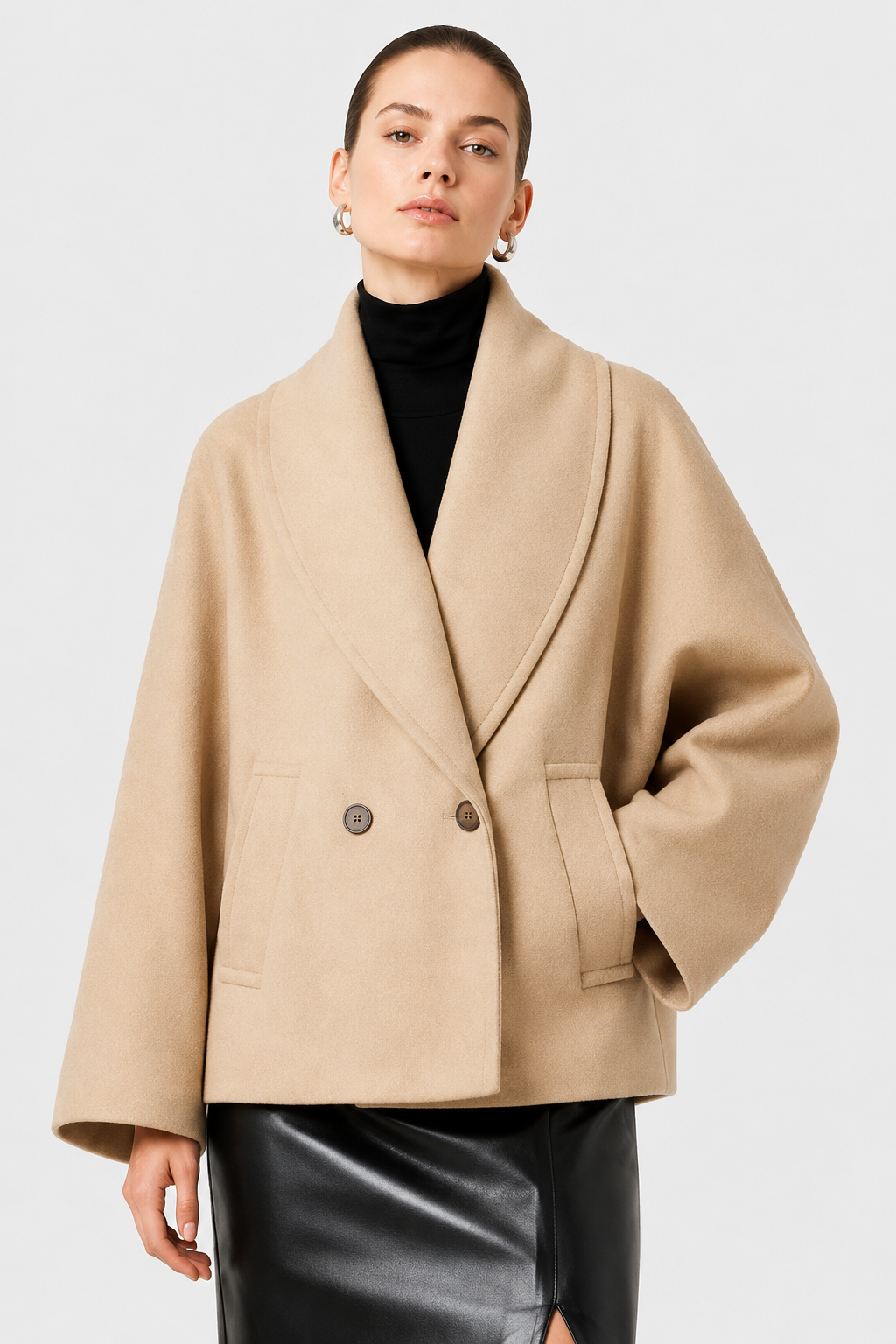 Women's Jalinda Oversized Wool Coat with Notch Lapels – view 10