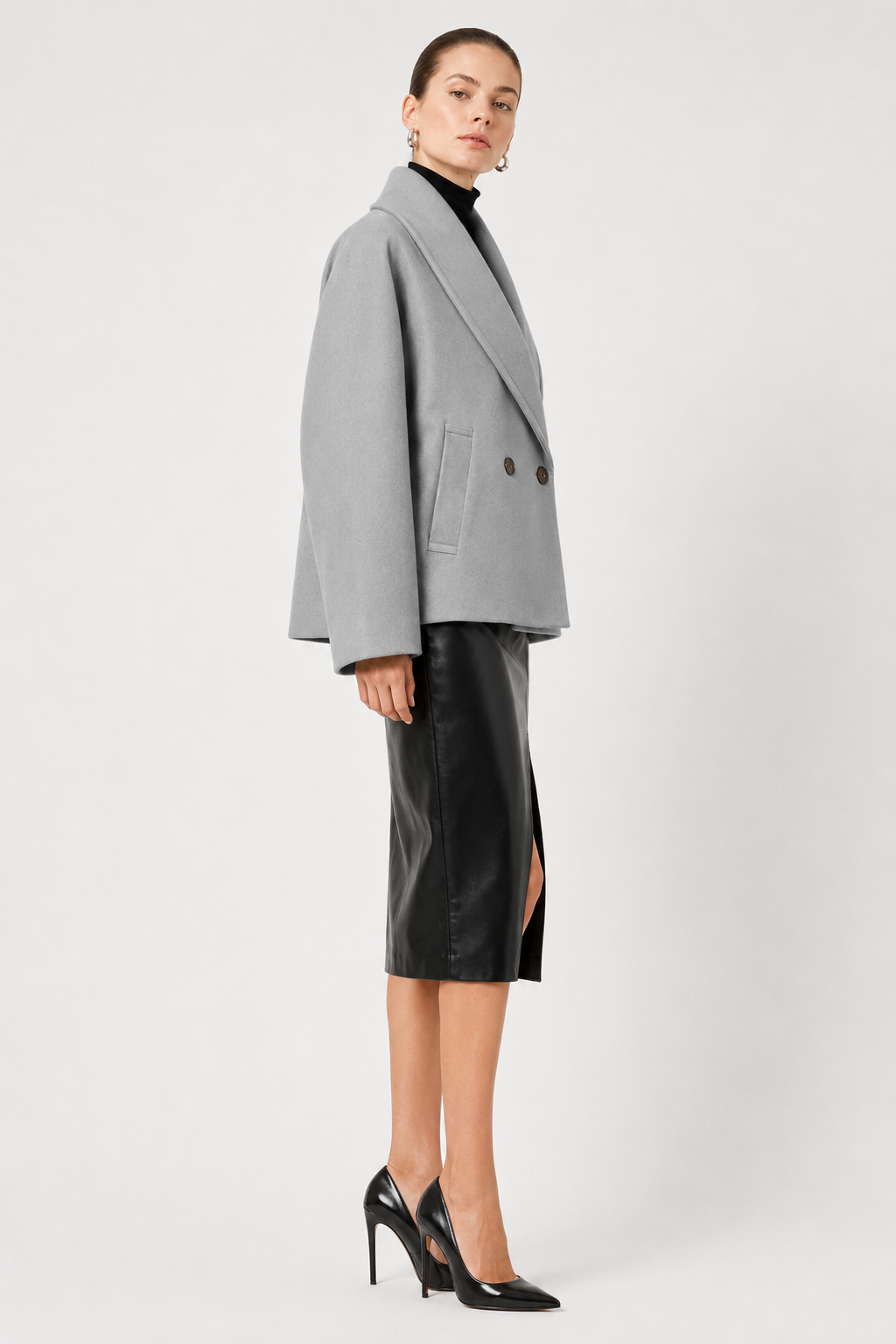 Women's Jalinda Oversized Wool Coat with Notch Lapels – view 4