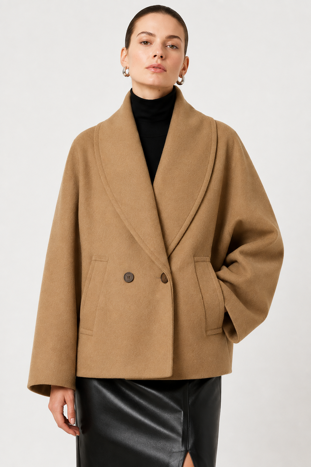 Women's Jalinda Oversized Wool Coat with Notch Lapels – view 6
