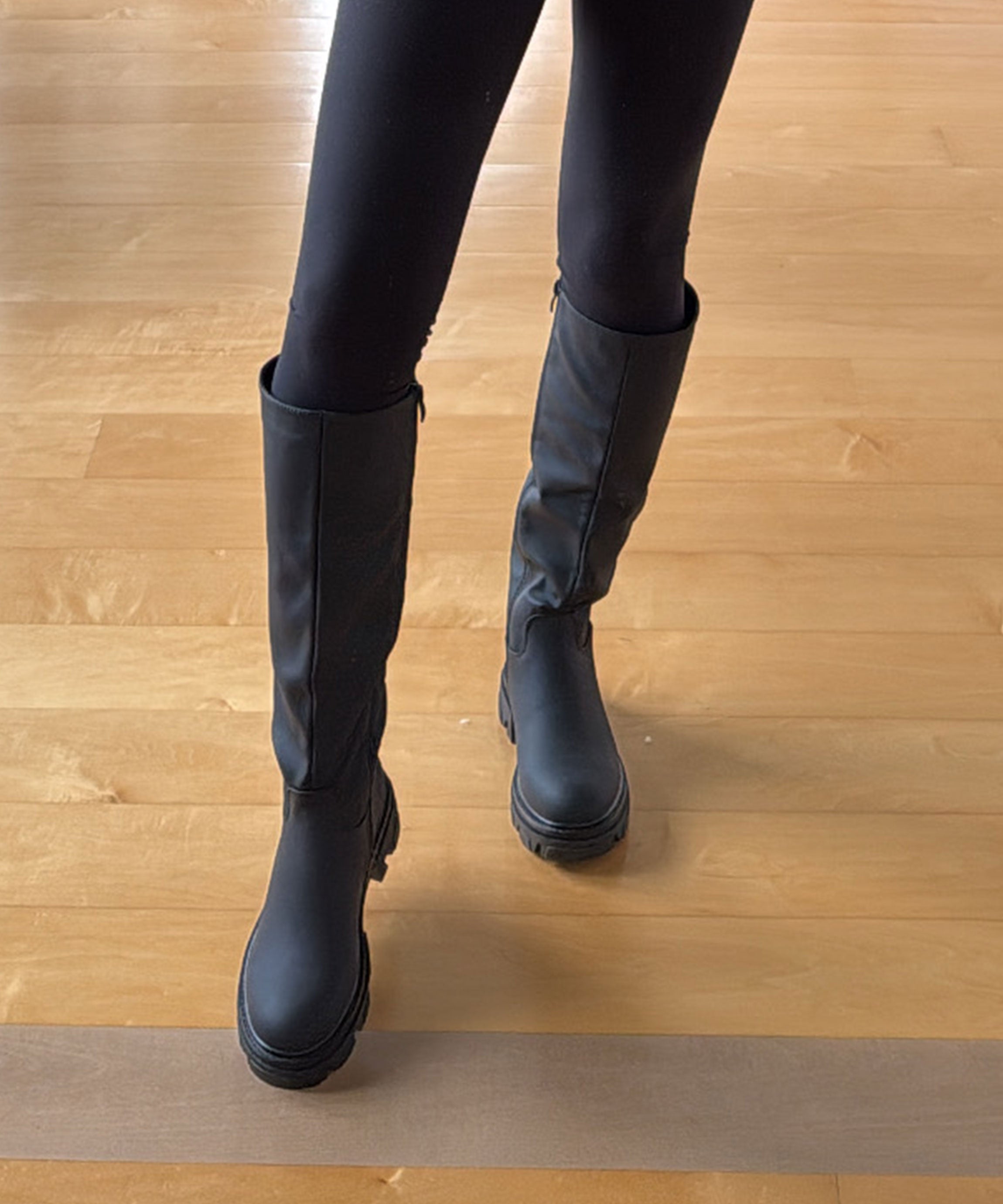 Ellen – Bottes pour femmes montant jusqu’au genou avec semelle épaisse