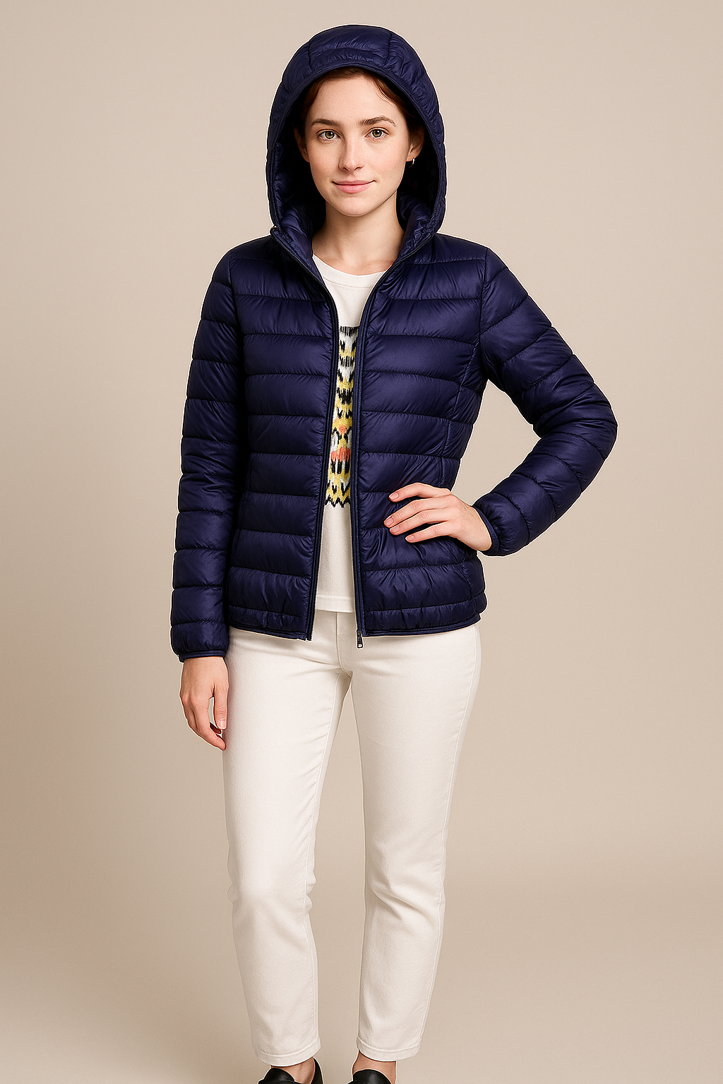 Marcia - Veste matelassée légère pour femme avec capuche