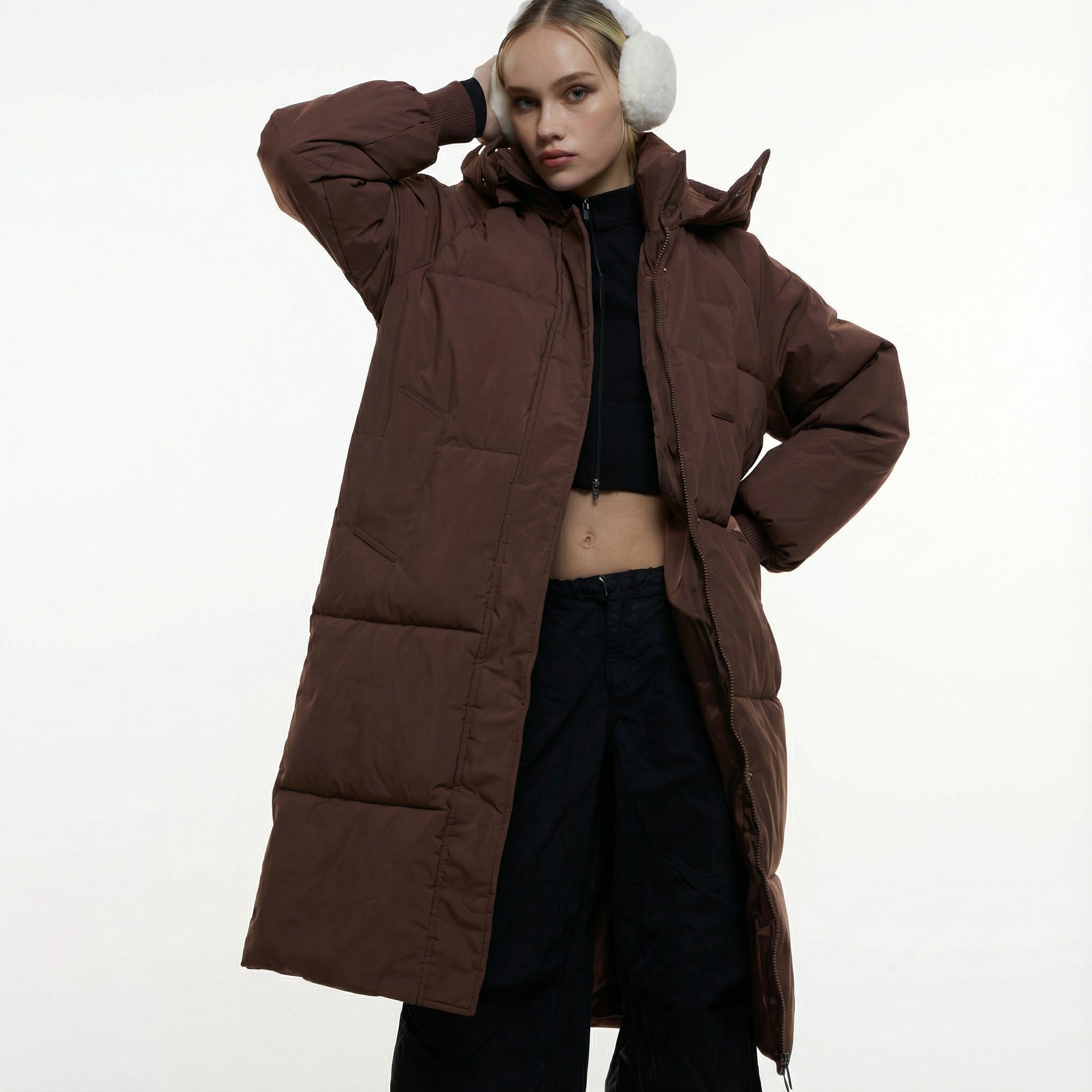 Elissa - Women's Streamlined Long Hooded Winter Puffer Coat - photo 4