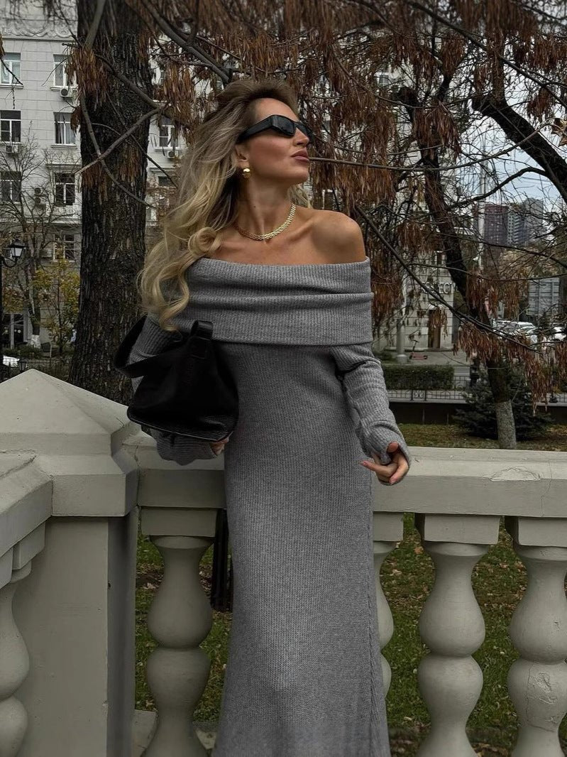 Honor - Women's Maxi Sweater Dress in Ribbed Knit