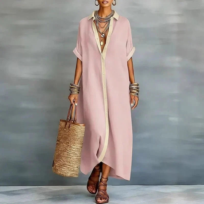 Novella - Women's Relaxed Button-Front Maxi Dress - photo 8