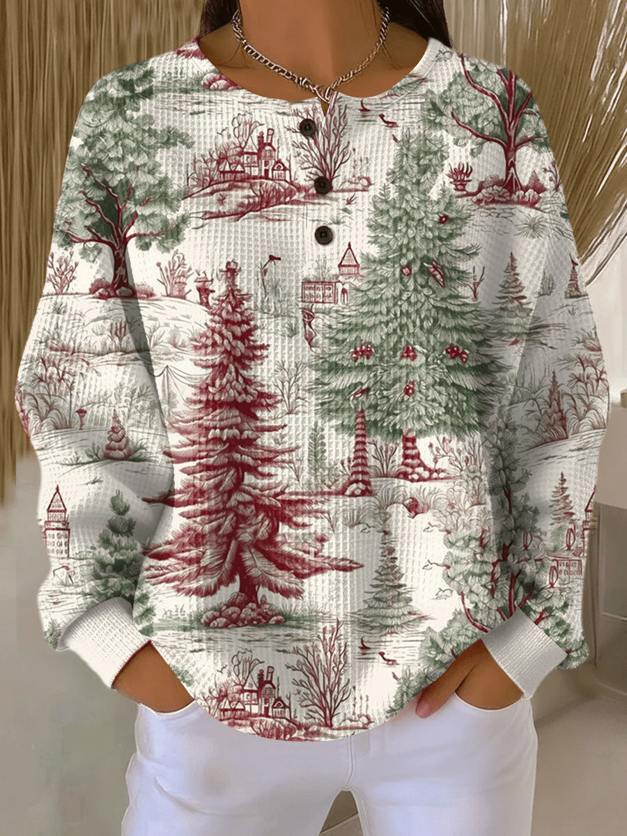 Leola - Women's Relaxed Fit Sweater in Patterned Waffle Knit - photo 22