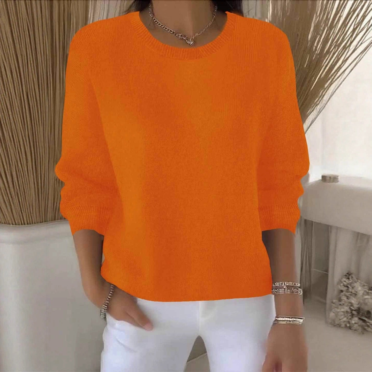 Minnie - Women's Relaxed Sweater in Classic Crew Neck Soft Knit - photo 11
