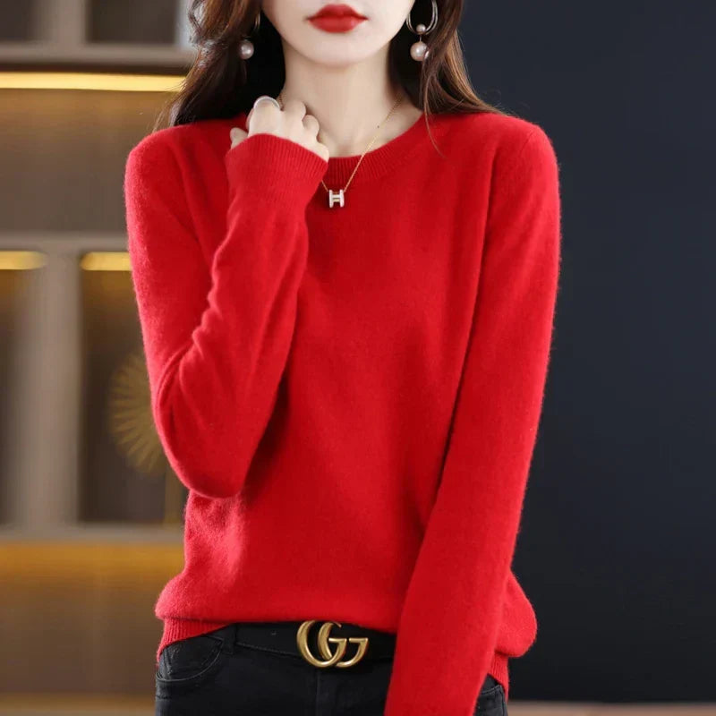 Nadene - Women's Slim Sweater in Elegant Classic Crew Neck - photo 9