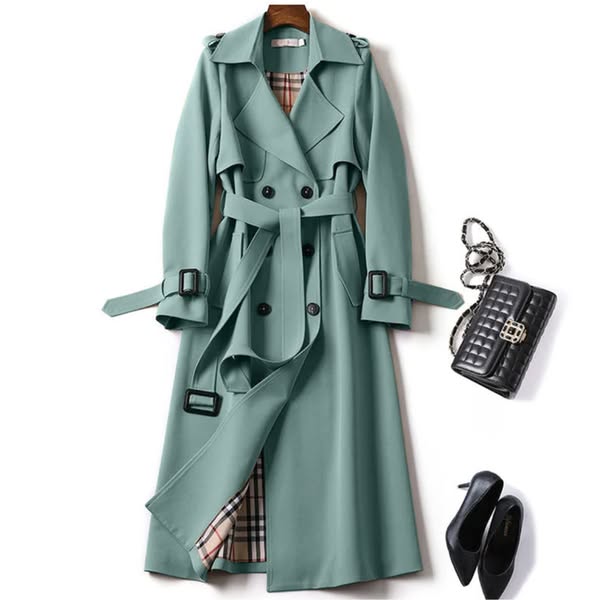 Morag - Women's Structured Double-Breasted Belted Trench Coat - photo 4
