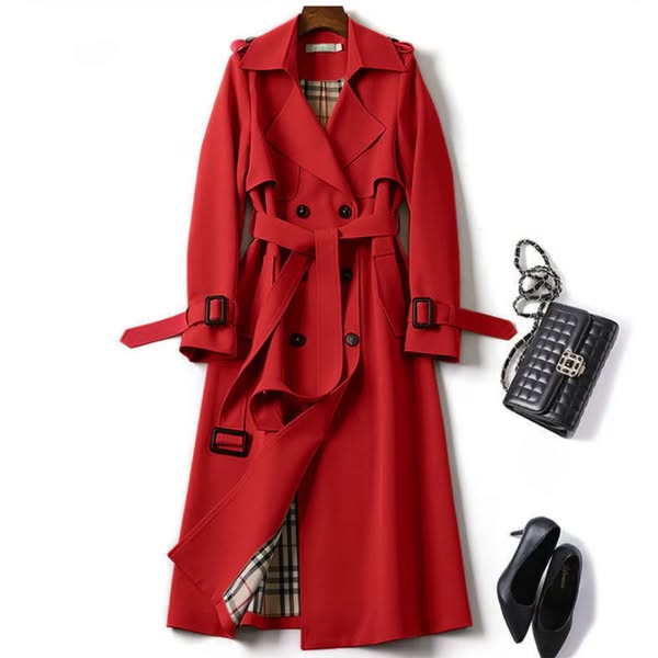 Morag - Women's Structured Double-Breasted Belted Trench Coat - photo 5