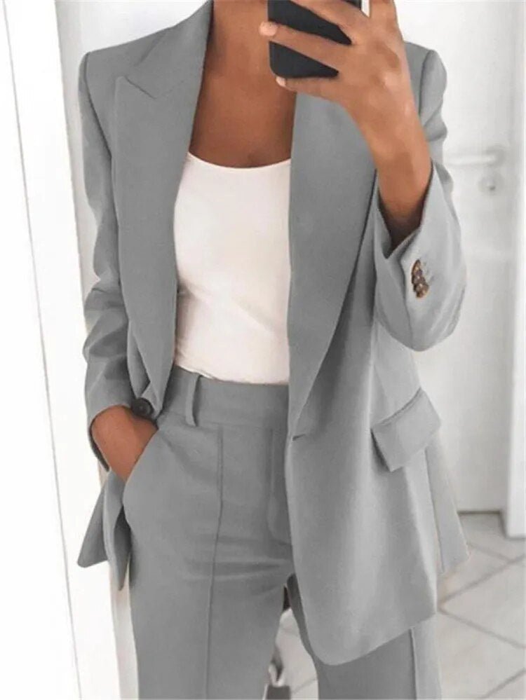 Alison - Women's Suit Set with Straight Leg Trousers