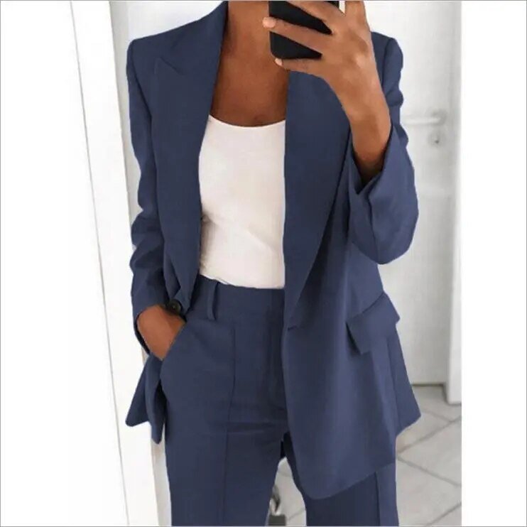 Alison - Women's Suit Set with Straight Leg Trousers