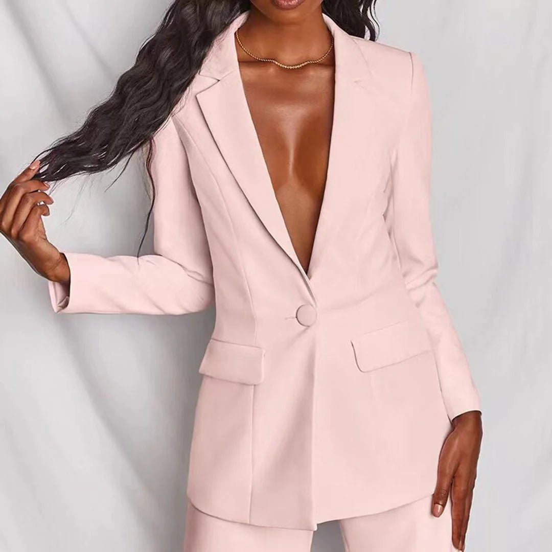 Cindy - Women's Suit Set with Wide Leg Trousers