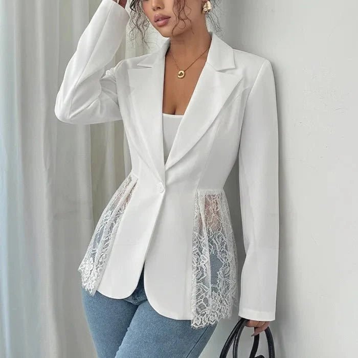 Gail - Women's Tailored Blazer with Lace Panels