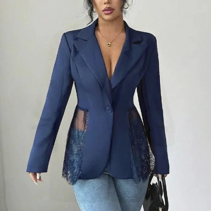 Gail - Women's Tailored Blazer with Lace Panels