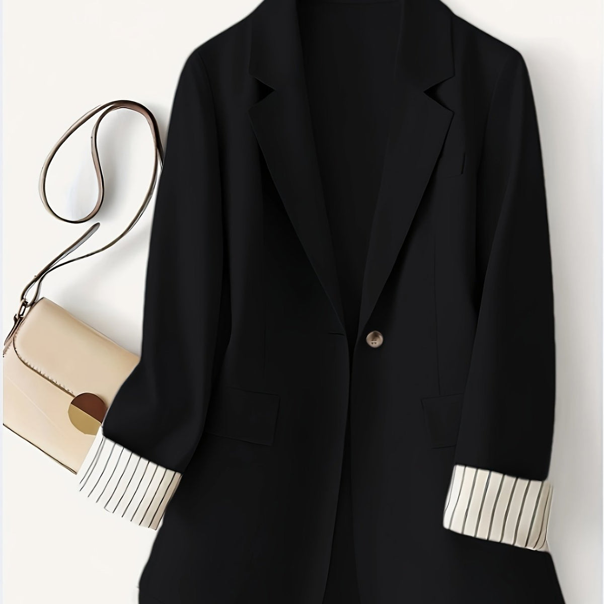 Women's Tailored Striped Jacket with Notch Lapels – view 3