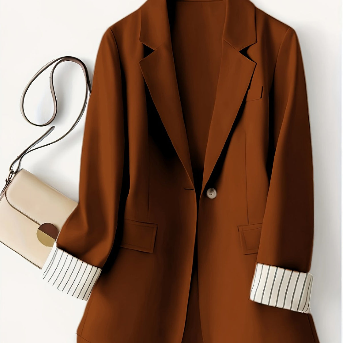 Women's Tailored Striped Jacket with Notch Lapels – view 6