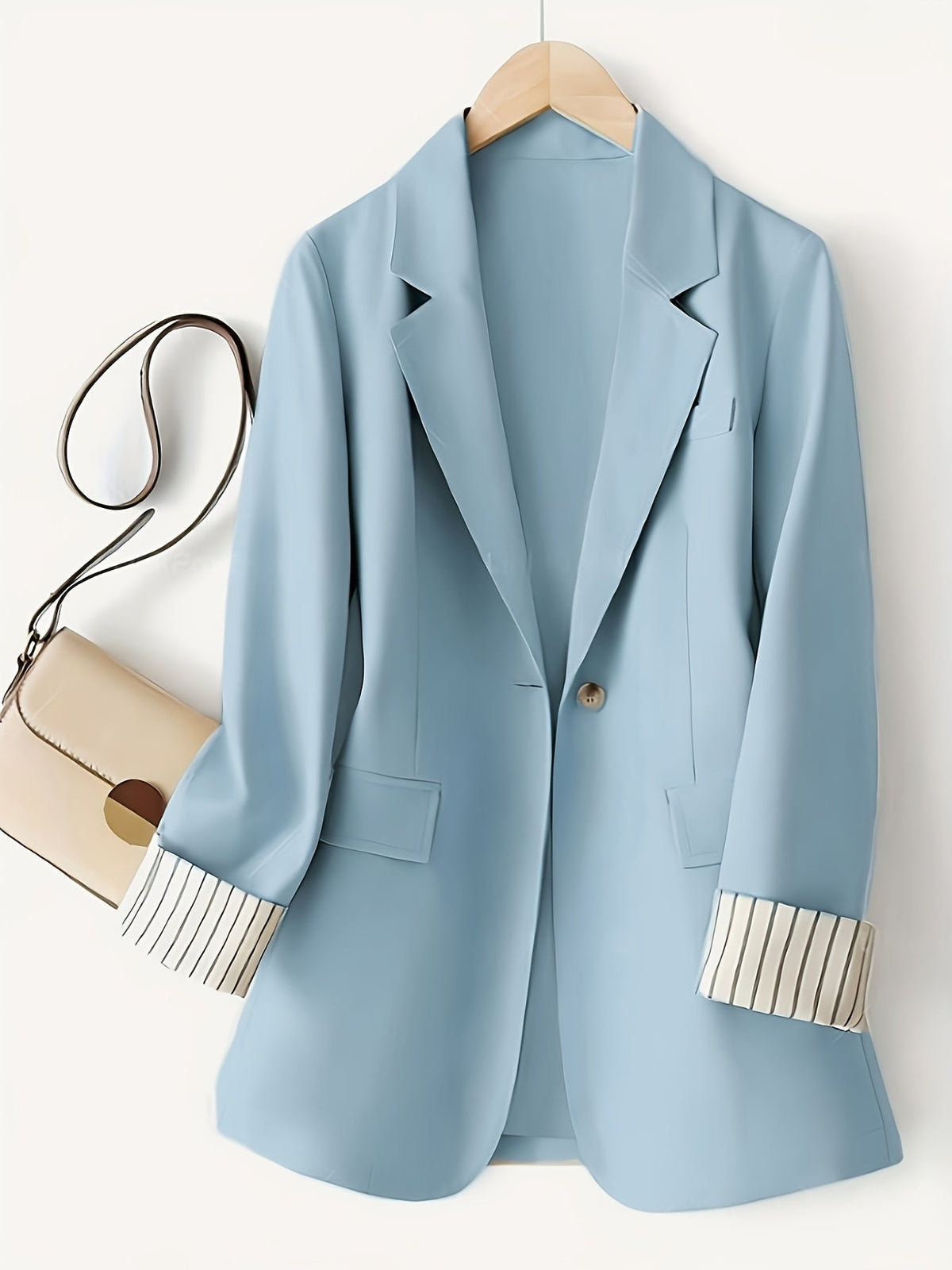Women's Tailored Striped Jacket with Notch Lapels – view 7