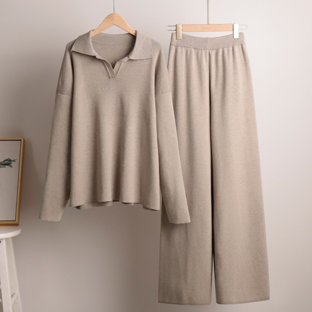 Mattie - Women's Oversized Two-Piece Set in Wide-Leg Pants Polo Shirt - photo 5
