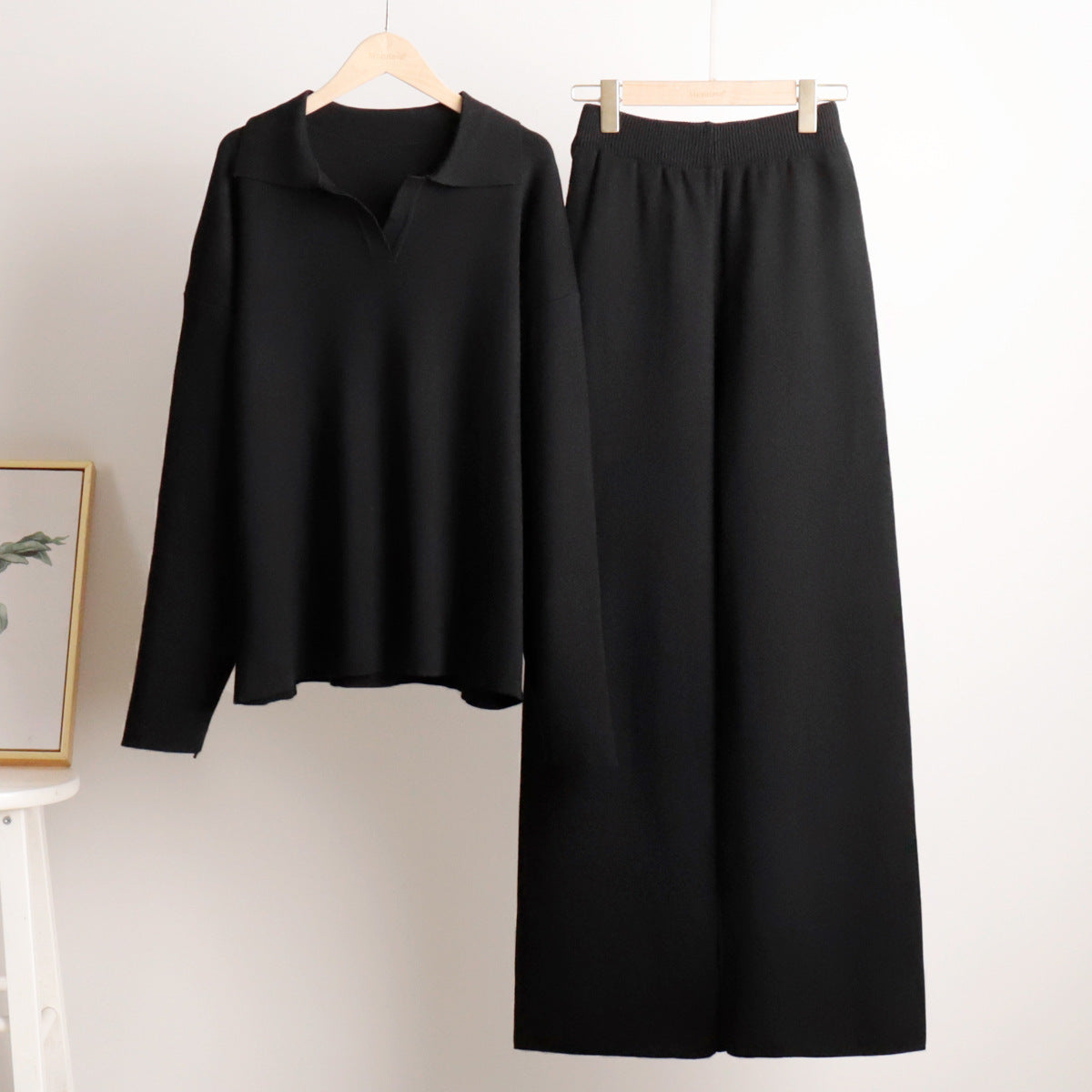 Mattie - Women's Oversized Two-Piece Set in Wide-Leg Pants Polo Shirt - photo 6