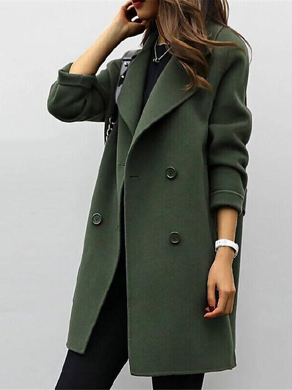 Quinn - Women's Double-Breasted Long Coat