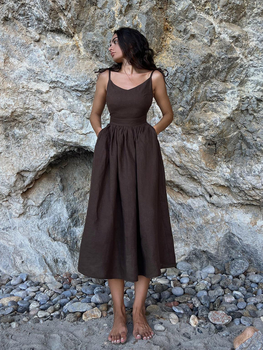 Wynne - Women's Midi Dress with V-Neck - photo 4