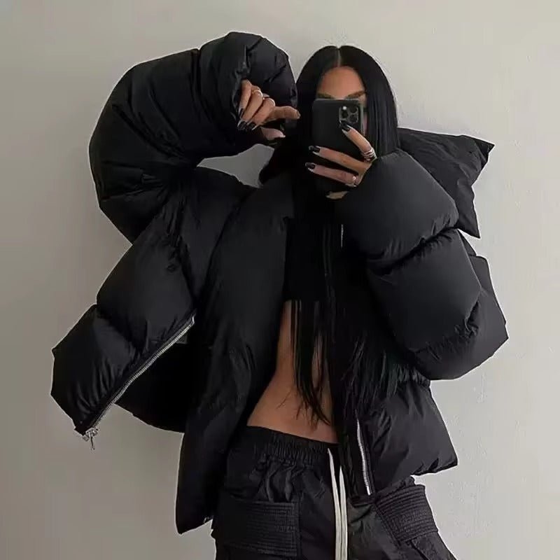 Zena - Women's Oversized Puffer Jacket with Zip Front - photo 1
