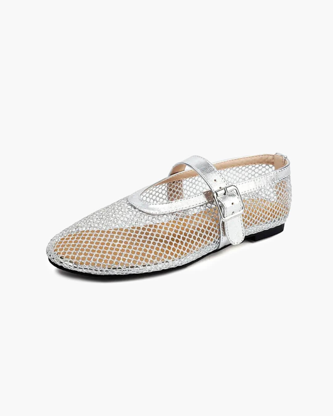 Bailarinas de malla Celeste con hebilla