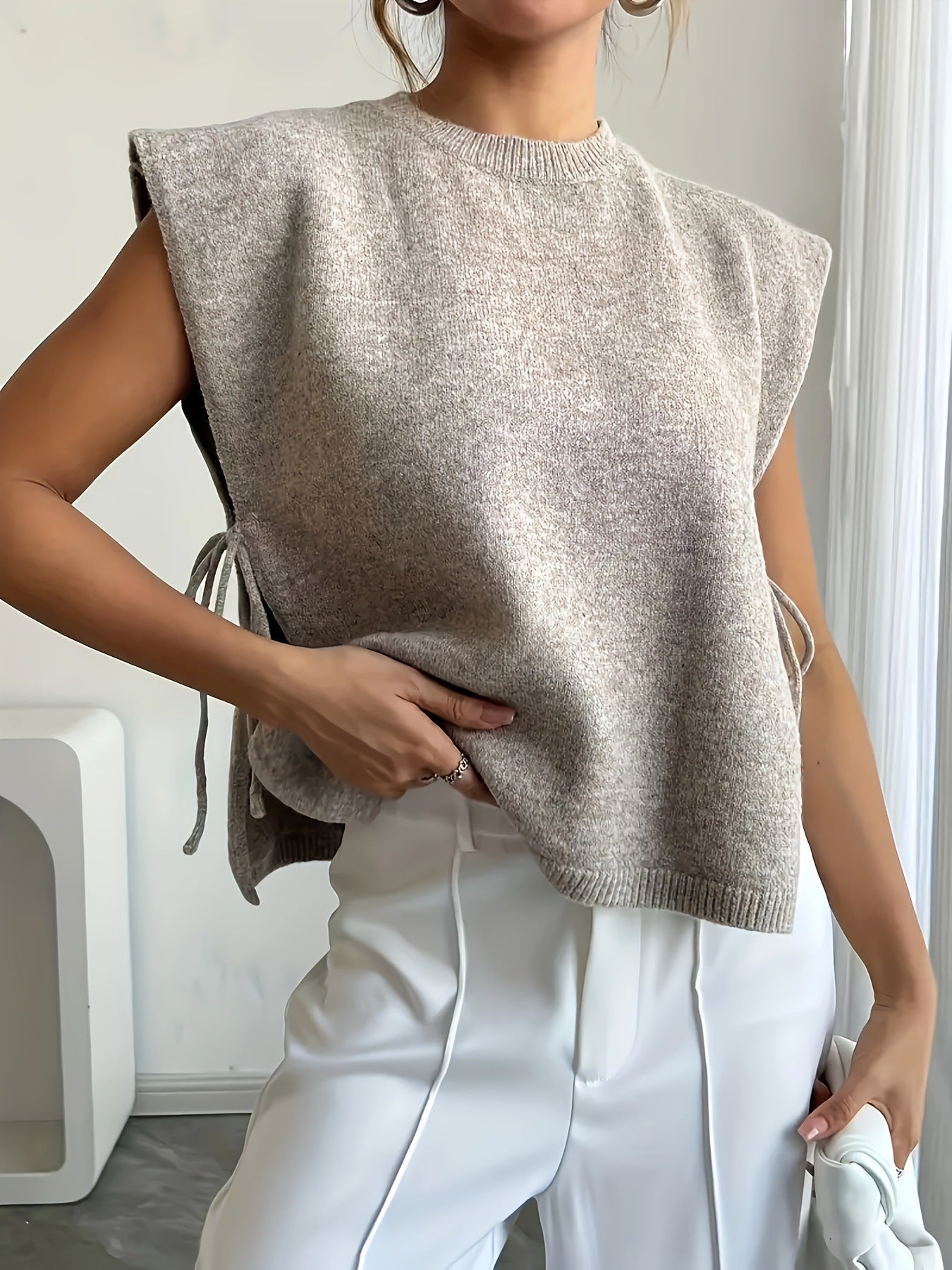 Zinnia-Rae - Women's Relaxed Top in Knit with Button Front - photo 1