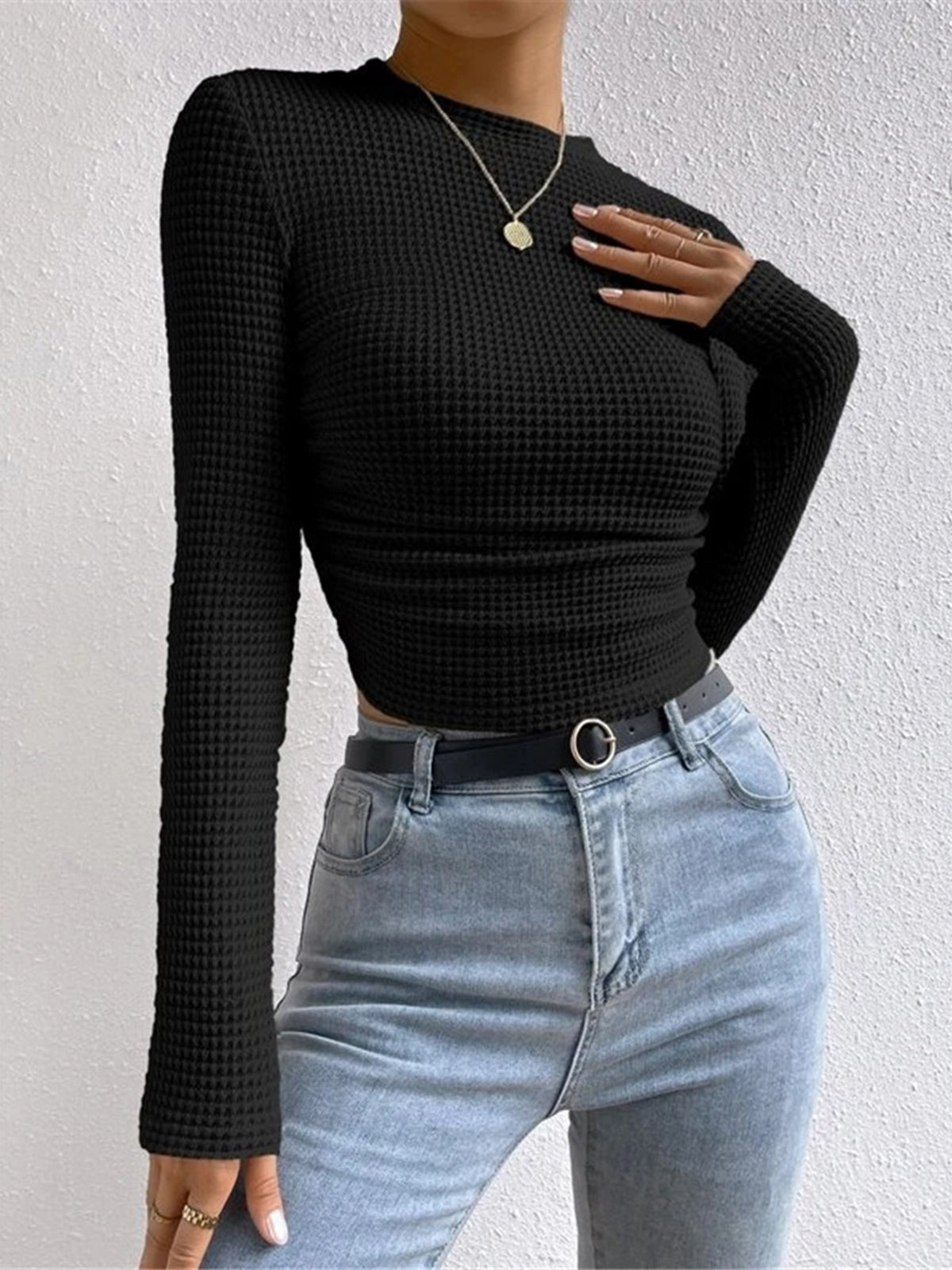 Zora-Lee - Women's Jumper in Knit with Long Sleeves - photo 2