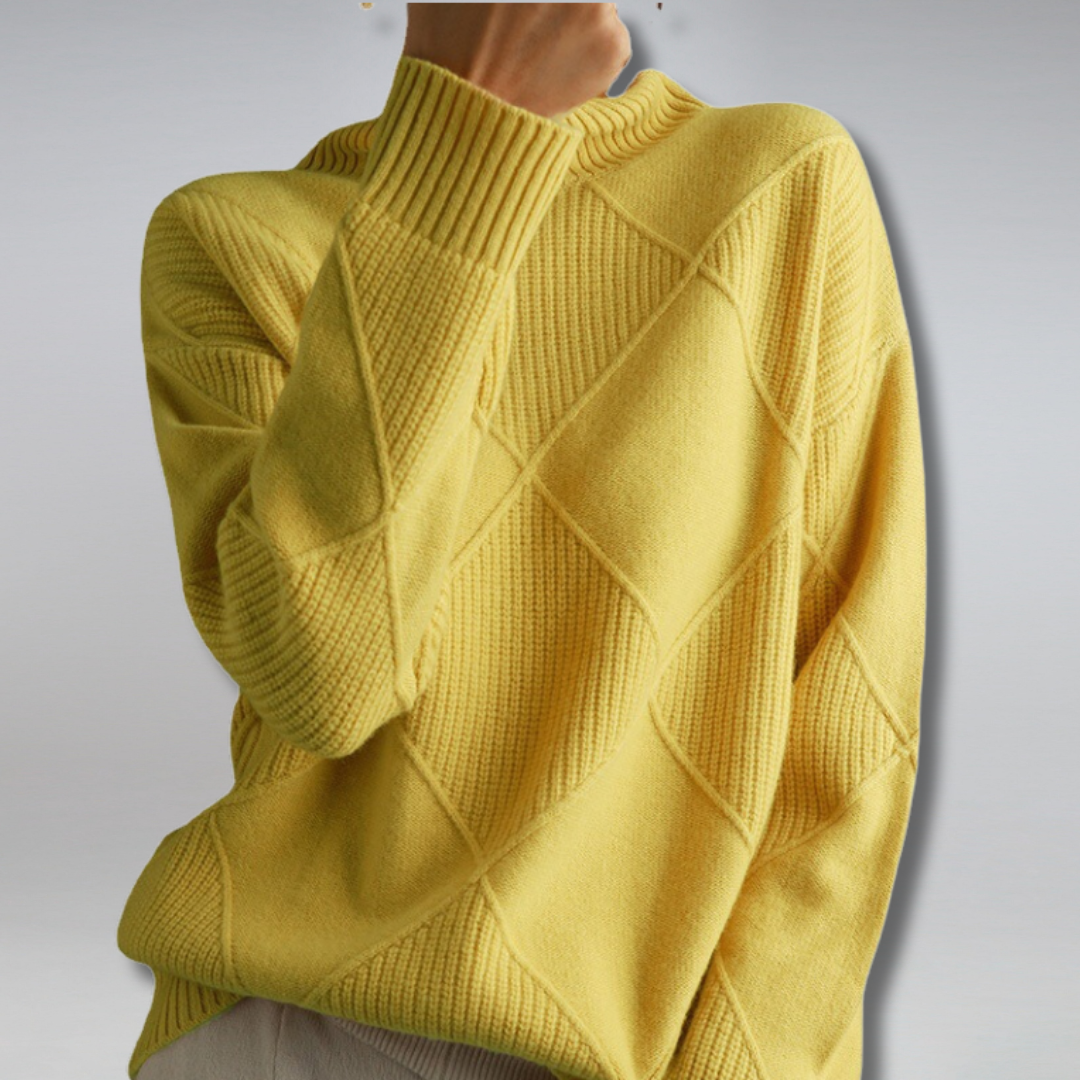 Zora - Women's Jumper in Geometric Print with Roll Neck - photo 1