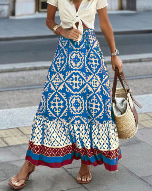 Abby - Women's Bree Boho Maxi Skirt with Adjustable Waist for Effortless Bohemian Style - photo 4