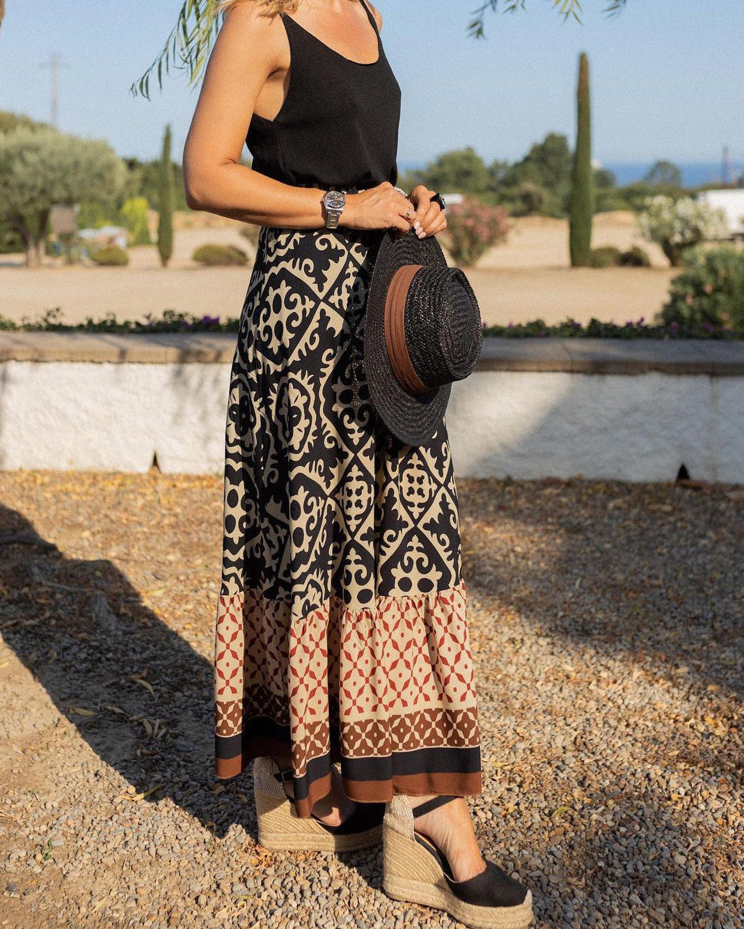Abby - Women's Bree Boho Maxi Skirt with Adjustable Waist for Effortless Bohemian Style - photo 3