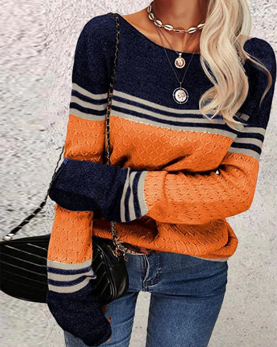 Charlie - Maglione lavorato a maglia color block da donna