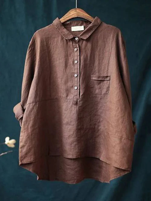 Donna - Women's Linen Long Sleeve Blouse