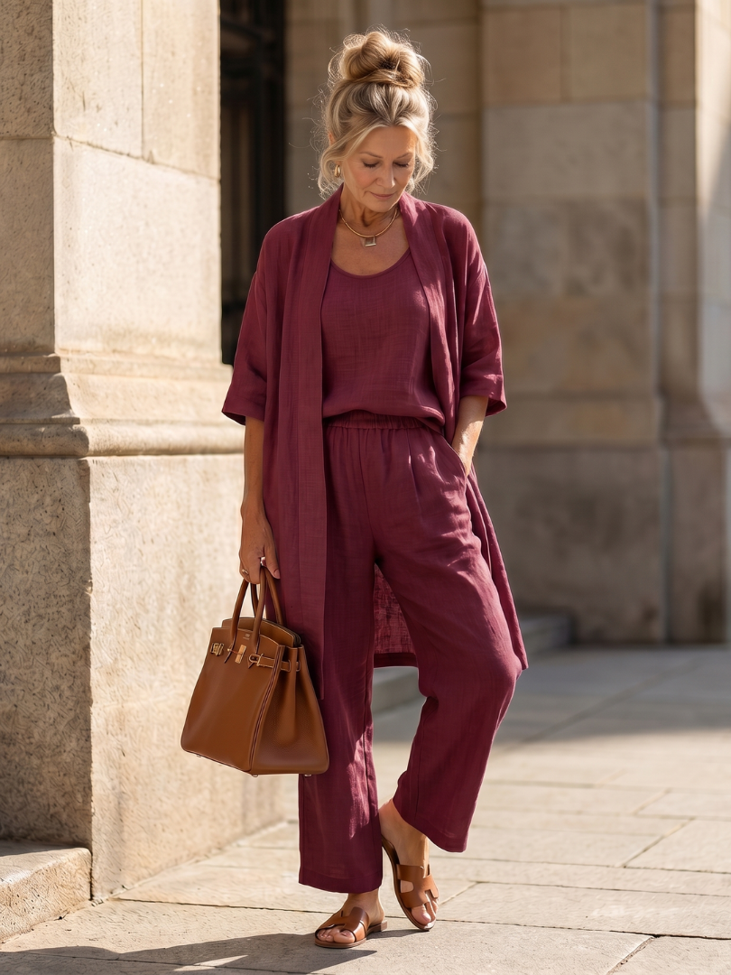 Shannon - Women's Three Piece Set with Long Cardigan