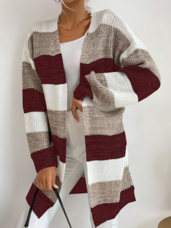 Elodie - Women's Striped Knit Cardigan for Layering