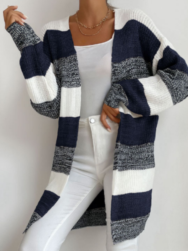 Elodie - Women's Striped Knit Cardigan for Layering